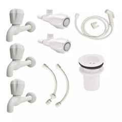 Fastgear ABS White Chrome Finish Health Faucet Set, FG016