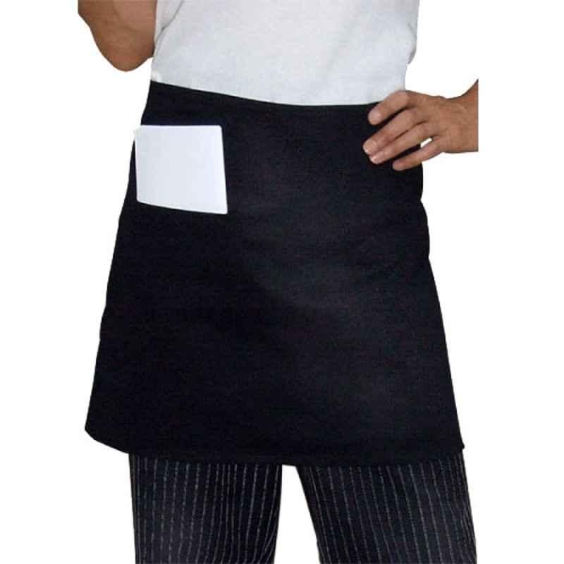 Superb Uniforms Polycotton Black Short Waist Apron, SUW/B/CA04, Size: XL
