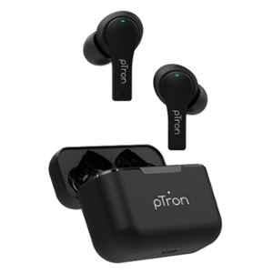 Ptron Bassbuds Tango ENC Black Bluetooth Earbuds with Mic