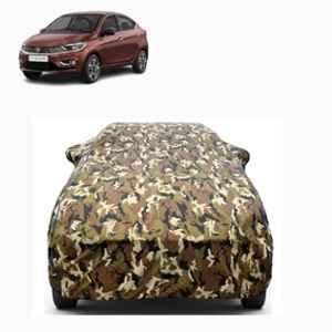 Aarex Auto Polyester Jungle 100% Waterproof Car Body Cover with Mirror Pocket, Inner Cotton Layer, Triple Stitched, Adjustable Belt & Bottom Elastic for Tata Tigor, DZ-1-Jungle