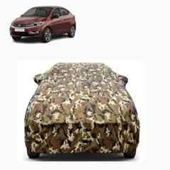 Aarex Auto Polyester Jungle 100% Waterproof Car Body Cover with Mirror Pocket, Inner Cotton Layer, Triple Stitched, Adjustable Belt & Bottom Elastic for Tata Tigor, DZ-1-Jungle