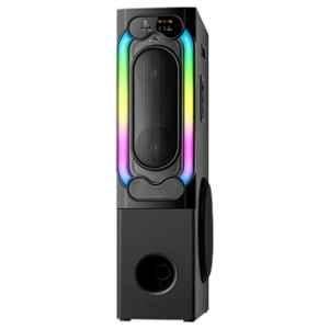 I Kall IK006 180W Plastic Black Bluetooth Tower Speaker with Multi-Connectivity, Mic Support & Dual Driver Sound System