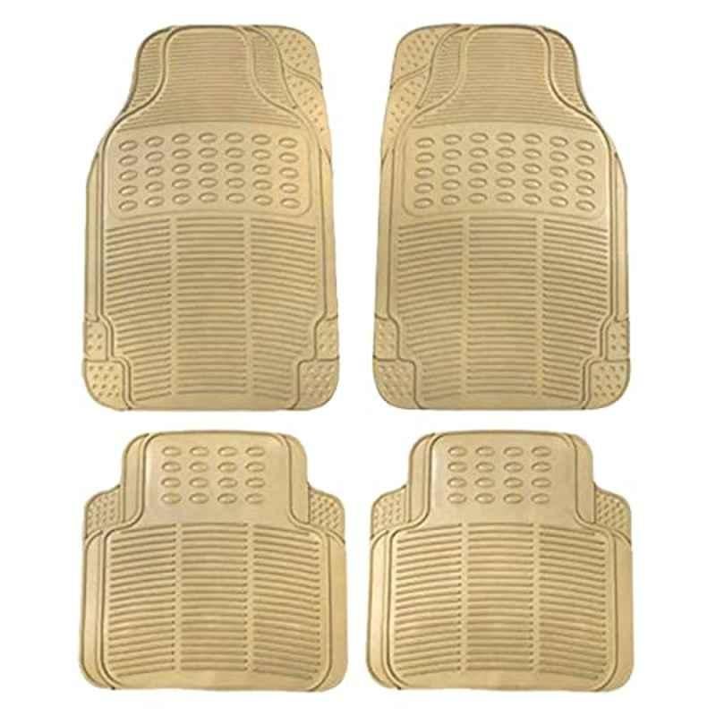 Kozdiko 4 Pcs Rubber Beige Car Simple Foot Mat Set for Audi A6
