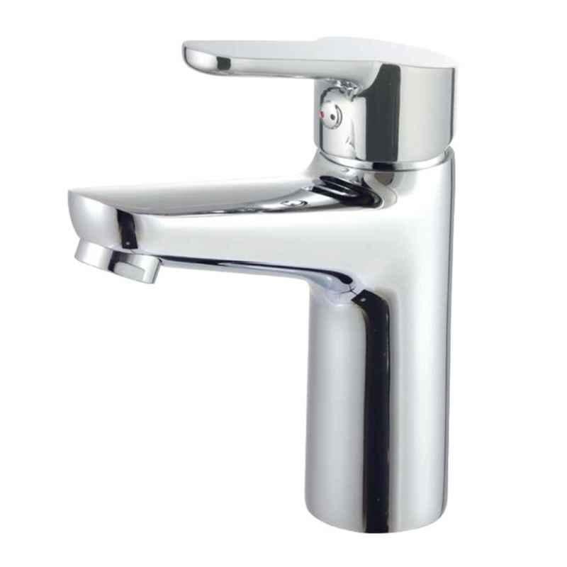 Milano Dallas Single Lever Wash Basin Mixer with Brass Pop-up & Waste, 140100200388