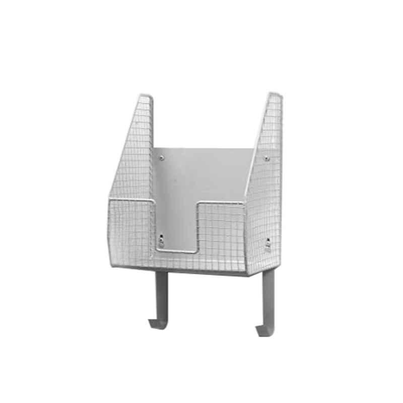 Spectrum Diversified White Ironing Board Holder with Open Wire Storage Basket, 89300