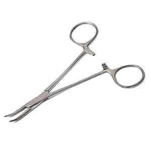 Forgesy NEO18 5 inch Silver Stainless Steel Curved Mosquito Forceps