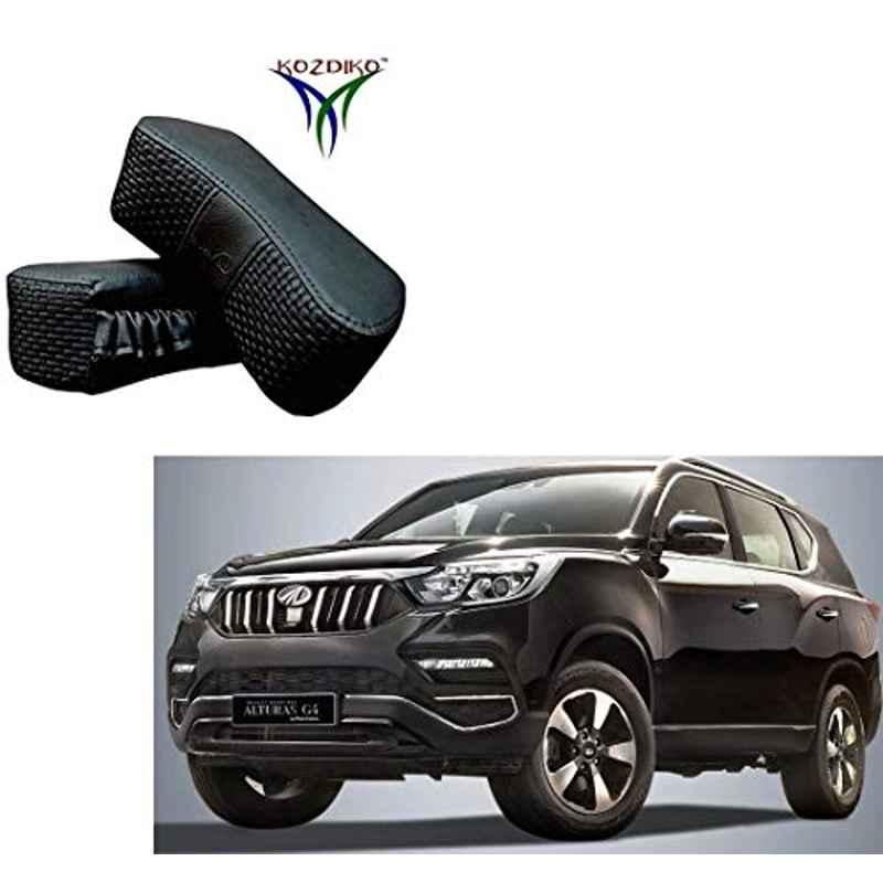 Kozdiko 2 Pcs Memory Foam Black Luxurious Neck Rest Set for Mahindra Alturas G4, koz_15732