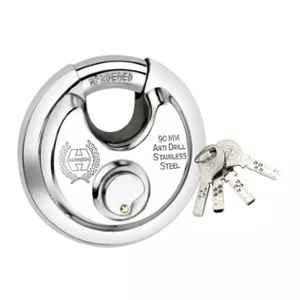 Harrison 90mm Steel Round Jama Lock with 3 Keys, JAMA 0022