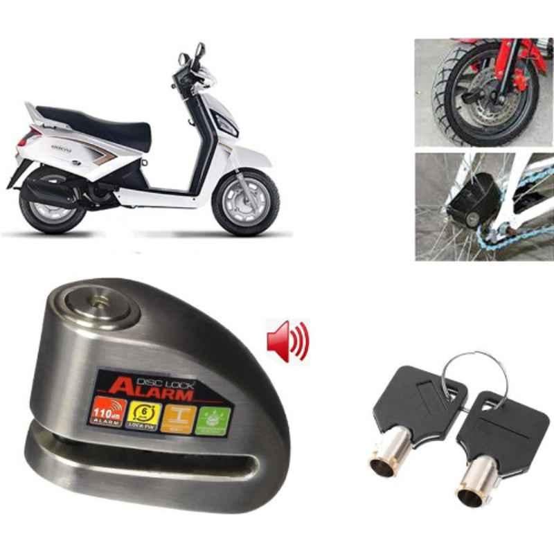 Auto Pearl Steel Black Anti-Theft Alarm Disc Brake Lock for Gusto Electric BS6, Lock_496