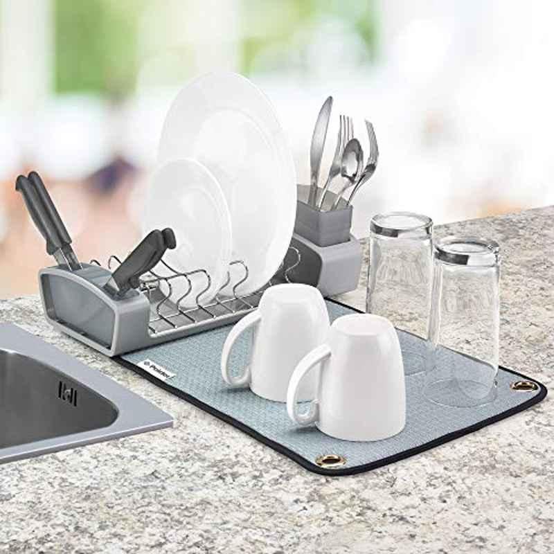 Polder Stainless Steel & Silicone Fold-Away Dish Rack, KTH-686