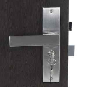 Handle Waala LB1007-CYS-BSK 8 inch 60mm Stainless Steel Silver Cylindrical Plate Both Side Key Mortise Door Lock Set
