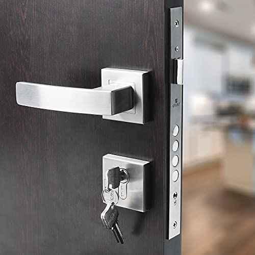 Buy Saze Stainless Steel Satin Finish 4 Bullet Pin Mortise Door Lock Set  with 3 Computer Keys, Fasino-Rose-OsK-1 Online At Price ₹1792