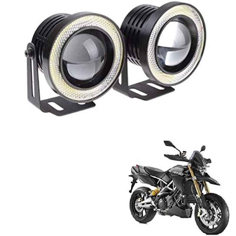 Kozdiko 2 Pcs 3.5 inch 15W High Power LED Projector COB Fog Light Set with White Angel Eye Ring for Aprilia Dorsodurao 1200 ABC