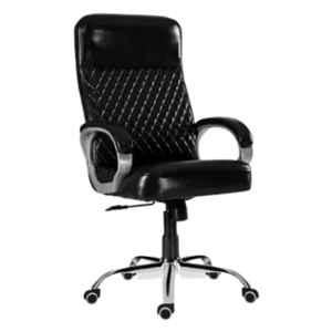 Woodberg Opal Black High Back Leatherette Revolving Office Chair with 360 deg Swivel Wheels, WBH102BL