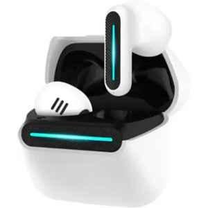 Grooves Delta v5.3 White Low Latency Gaming Wireless Bluetooth Earbuds with Deep Noise Cancellation & 6hr Playtime