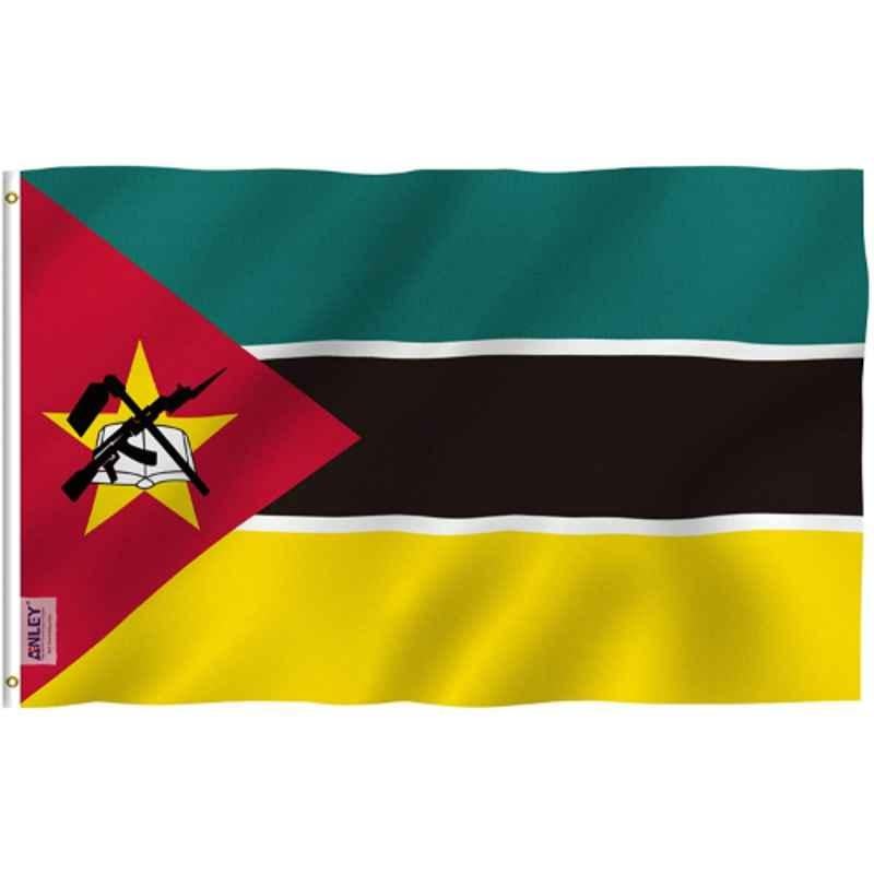 Anley Fly Breeze 3x5 Ft Vivid Color UV Fade Resistant Canvas Header Double Stitched Republic of Mozambique Polyester Flag with Brass Grommets
