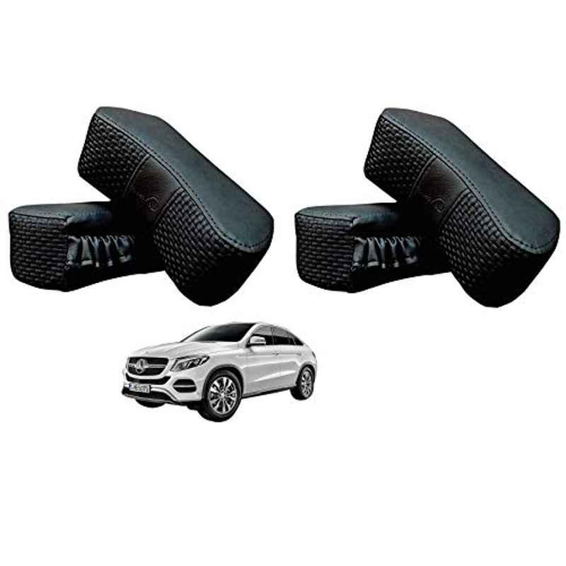 Kozdiko 4 Pcs CV Designer Black Leatherite Neck Rest Car Cushion Pillow Set for Mercedes Benz GE-Class