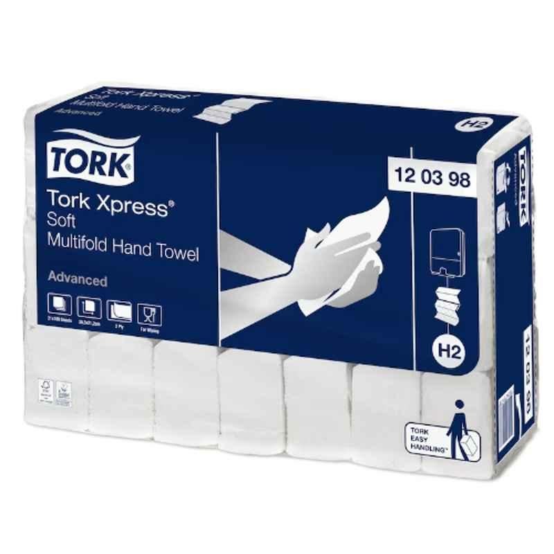 Tork Xpress 21 Pcs 180 Sheets 24x21.3cm White Soft Multifold Hand Towel Box, 120289