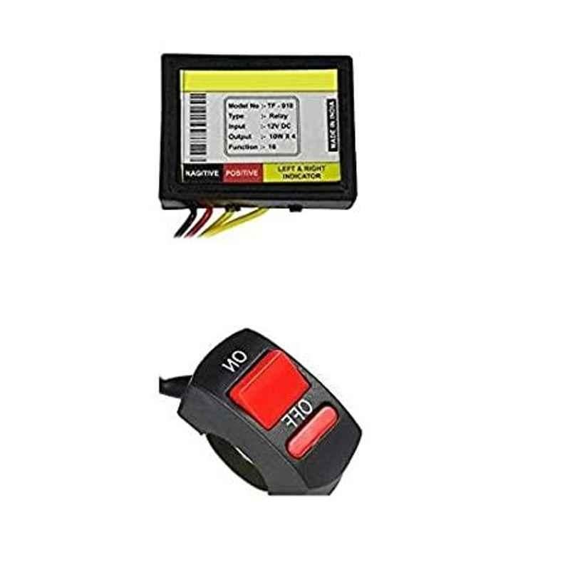 Meenu Arts Universal Bike Hazardious Flasher with On-Off Switch for All LED/Bulb Indicators H-30