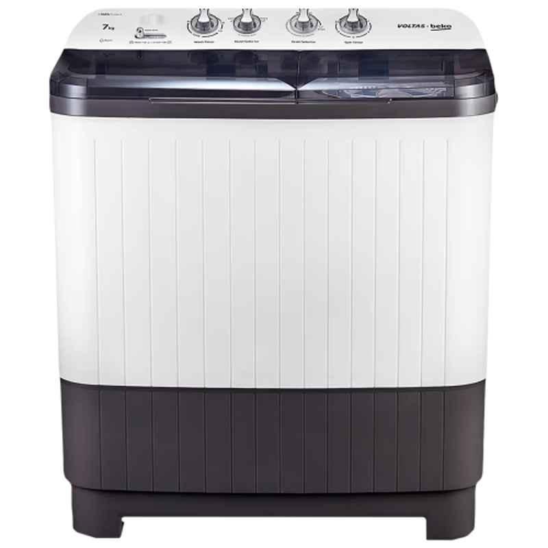 Voltas Beko 7kg 5 Star Grey Semi Automatic Washing Machine with IPX4 Control Panel, WTT70DGRT