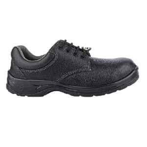 Hillson 2101 Leather Low Ankle Metal Toe Black Work Safety Shoes, Size: 8