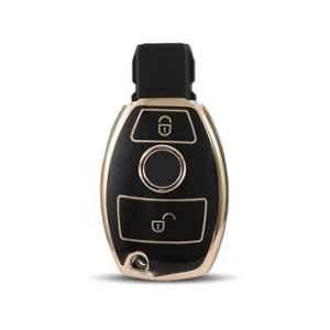 Flymaster Thermoplastic Polyurethane Black TPU Car Key Cover, BLACK-TPURKE-42