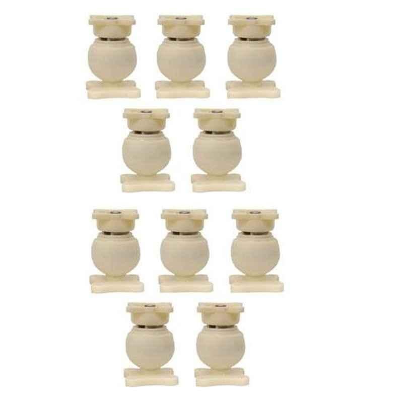 Nixnine Plastic Ivory Magnetic Door Stopper, NO-6_IVR_10PS _A (Pack of 10)