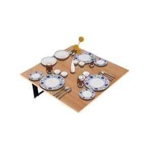 Kawachi Beige Fold Down 3 Seater Wall Mounted Folding Breakfast Dining Table, KAW_KW42-BEIGE