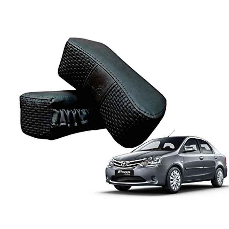 Kozdiko 2 Pcs Memory Foam Black Luxurious Neck Rest Set for Toyota Etios, koz_16086