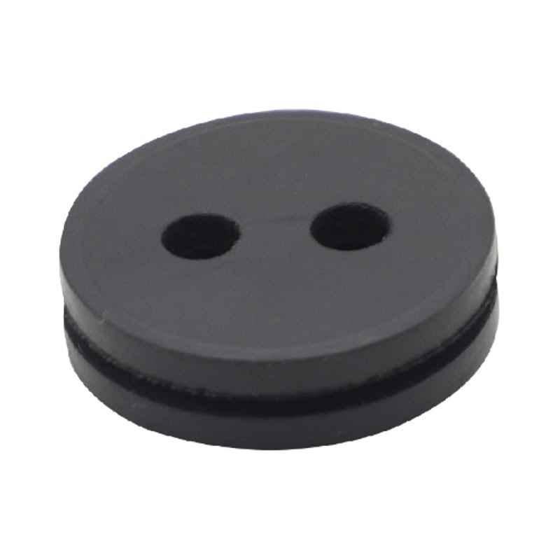 Taylor Rubber Black Rubber Twin-Bore Grommet Part for Electric Vehicle & Electronics, EVE-120 (Pack of 1000)