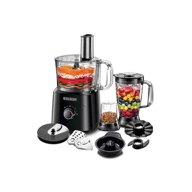 Black & Decker 750W 240V Plastic Black 34 Functions 5-in-1 Food Processor Set, FX775-B5