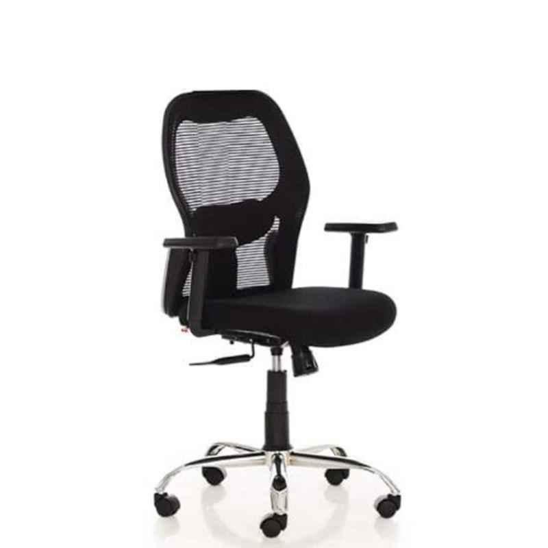 Klass Ergonomic Marvel 25x20x42 inch 120kg Medium Back Breathable Mesh Black Office Chair, KL MRC 013-picture-20