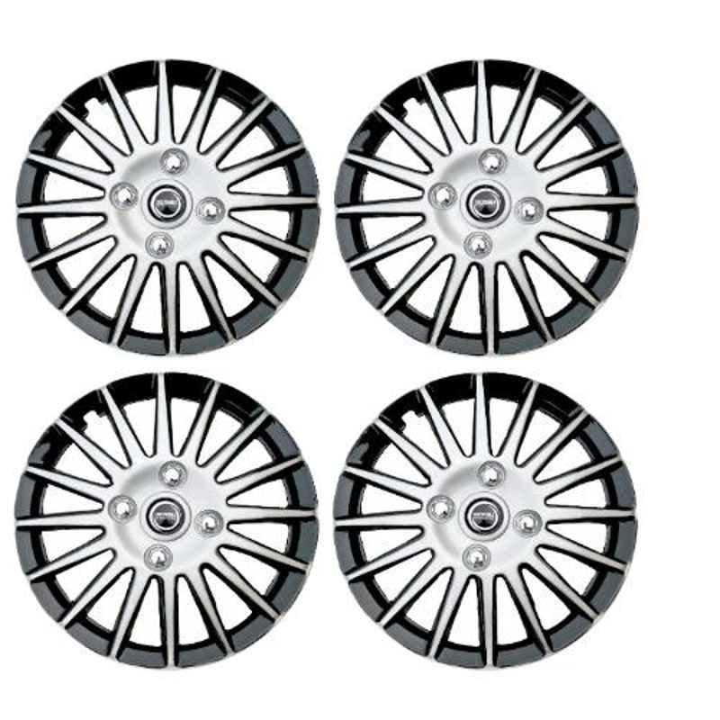Hotwheelz 4 Pcs 15 inch Black & Silver Wheel Cover Set for Toyota Etios, HWWC_CAMRY_DC15_ETIOS