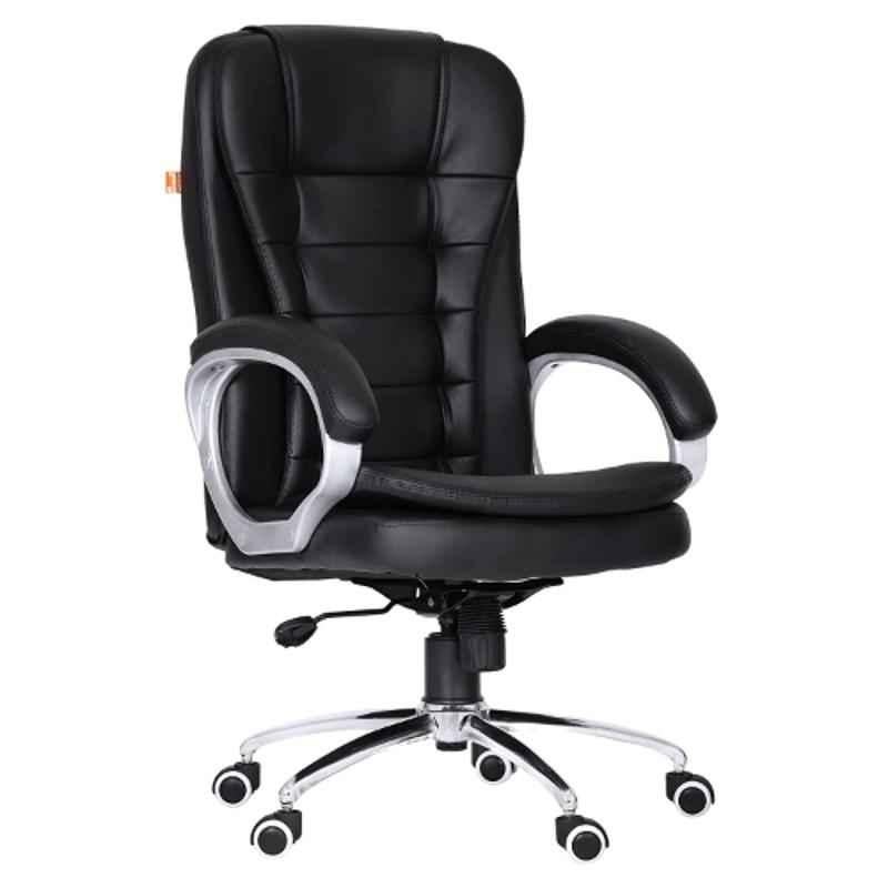 Da Urban Windsor Black High-Back Swivel Ergonomic Leatherette Padded Desk Computer Office Chair with Armrests