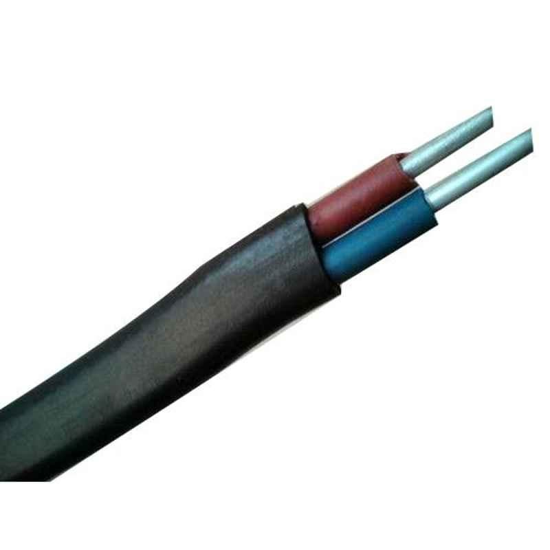 Polycab 4 Sqmm 3 Core Black PVC Insulated Single Solid Aluminium Conductor Round Service Cable, Length: 100 m