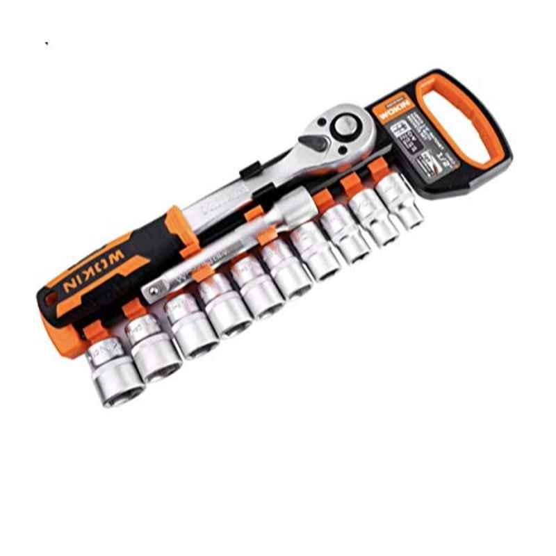 Wokin 12 Pcs 1/2 inch Industrial Ratchet Handle with Sockets Set