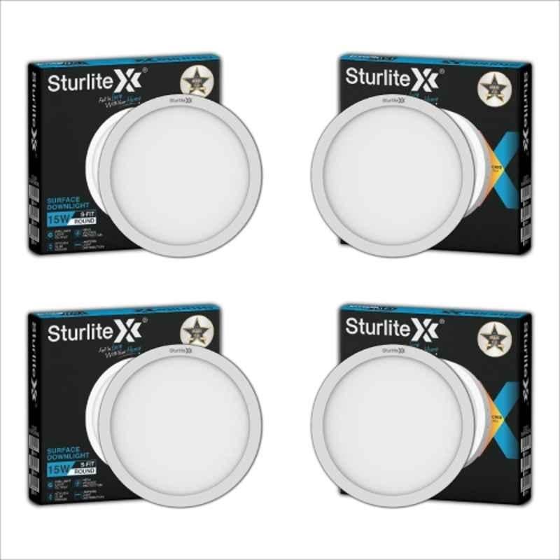 Sturlite S-FIT 15W 1200lm Cool White Round LED Surface Light (Pack of 4)
