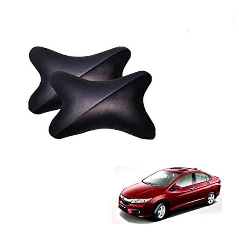Kozdiko 2 Pcs Memory Foam Grey & Black Car Neck Rest Cushion Pillow Set for Honda Idtec (2014-Present)
