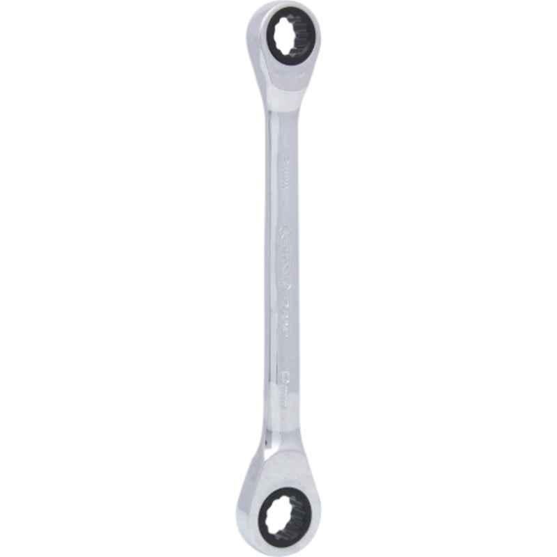KS Tools Gear Plus 9/16x5/8 inch CrV Double Ratchet Ring Spanner, 503.4404