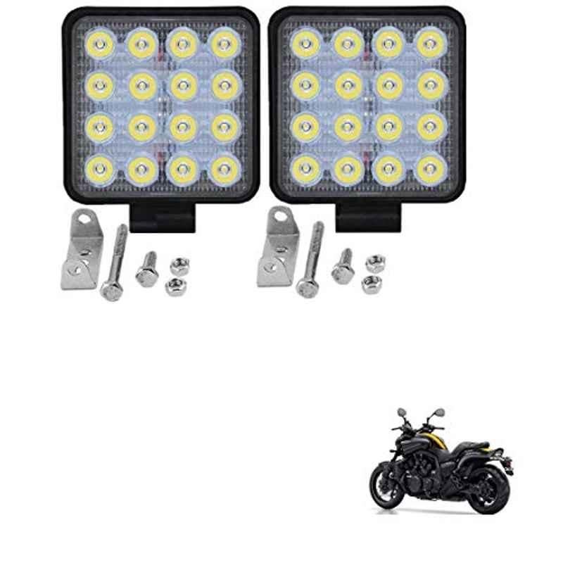 Kozdiko 2 Pcs 48W 16 LED Square Bright Beam White Fog Light Set for Yamaha VMAX, koz_92932