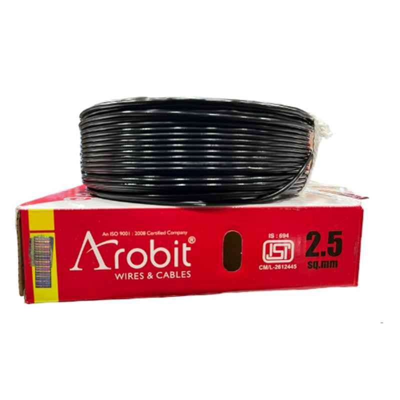 Arobit 1 Sqmm 90m Black Single Core FR PVC Insulated Multistrand Single Core Flexible Wire