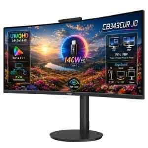 Acer CB343CUR J0 34 inch 3440x1440p UWQHD Curved Monitor with Adaptive Sync, HDR10, PIP/PBP & KVM, UM.CB3SI.001