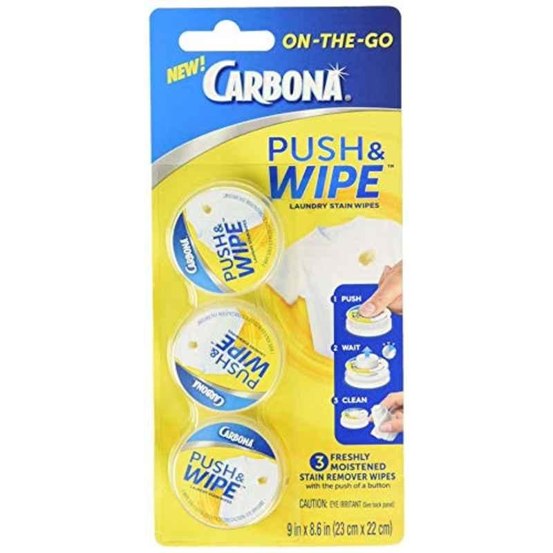 Carbona 3Pcs Push & Wipe Laundry Stain Wipes