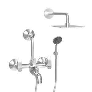 ZAP ARMX305 Brass Chrome Finish 3 In 1 Wall Mixer Set
