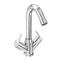 Plantex Mixer Tap for Bathroom with Brass Spindle/Hot & Cold Basin Mixer/Wash Basin Tap/Bathroom Accessories Rio, Chrome