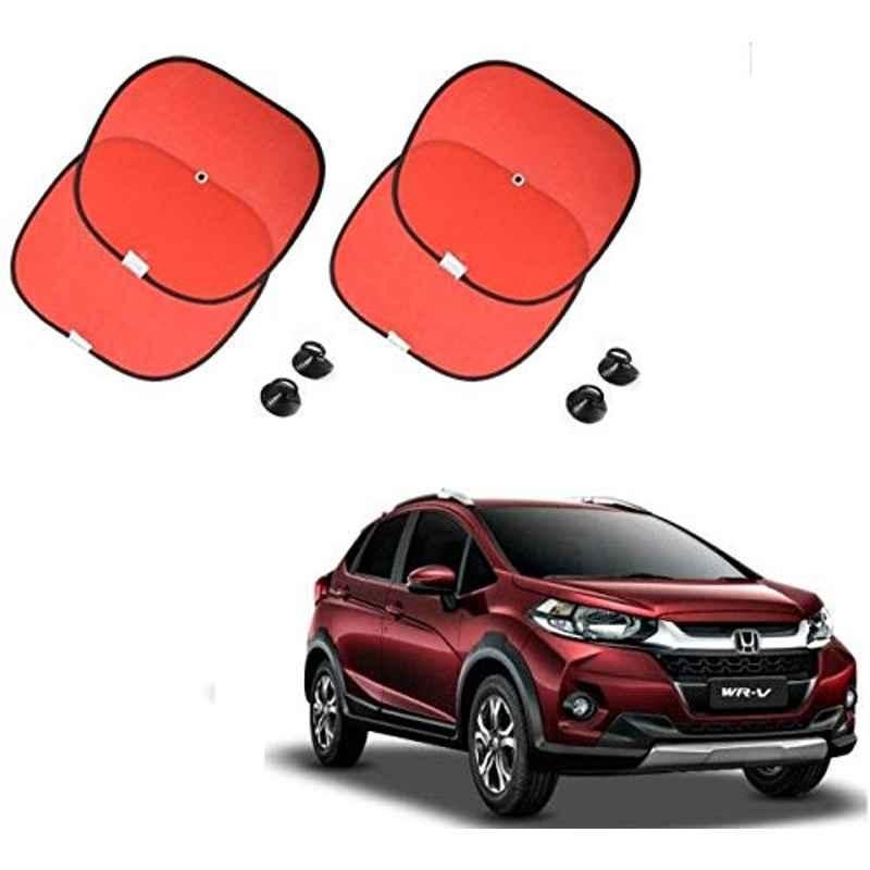 Kozdiko 4 Pcs Nylon & Metal Red Car Window Sun Shade Set for Honda WRV