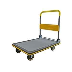 Bigapple 300kg Yellow Mild Steel Single Platform Trolley, TRL-SPH-MT-300-YELLOW