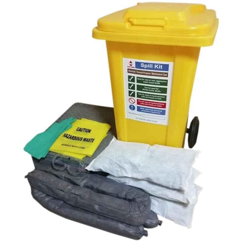 BNR Sorb 20 Gallon Non Woven Grey & Yellow Universal Chemical Spill Kit