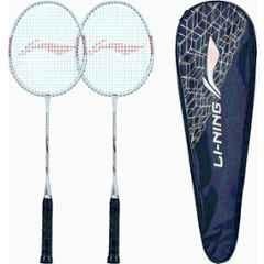 Li-Ning Smash XP 90 IV 95g White & Silver Strung Badminton Racquet (Pack of 2)