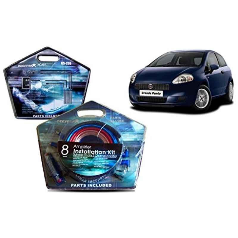 Auto Pearl Geestar Plus 8 Guage 2 Channel Amplifier Full Installation Kit for Fiat Grand Punto, GS-208